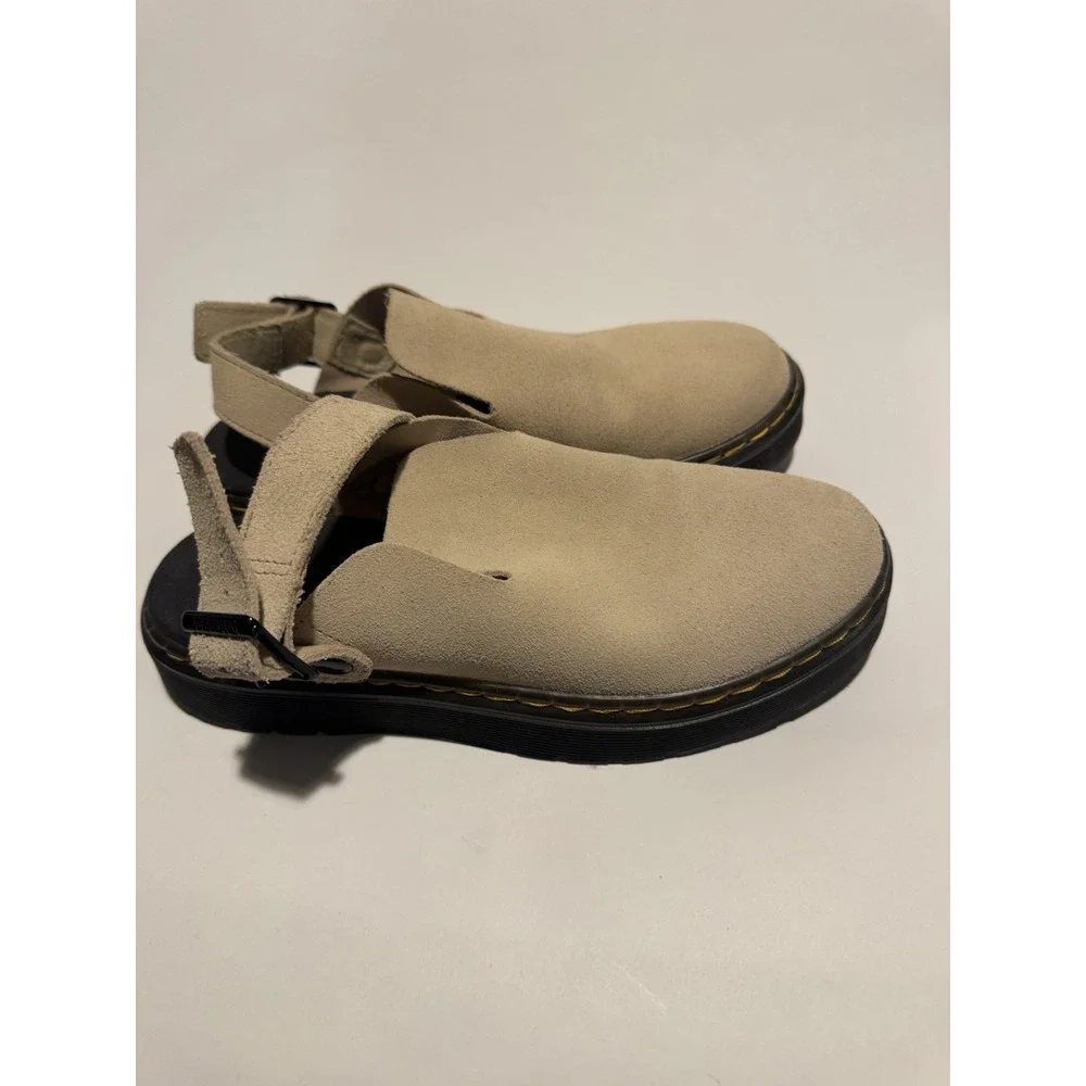 Dr. Marten's Beige Carlson Suede Casual Sling back Mules Men's 6 Ladies 7